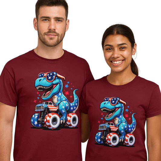 TRex Riding Monster Truck-4th Of July Unisex T-Shirt