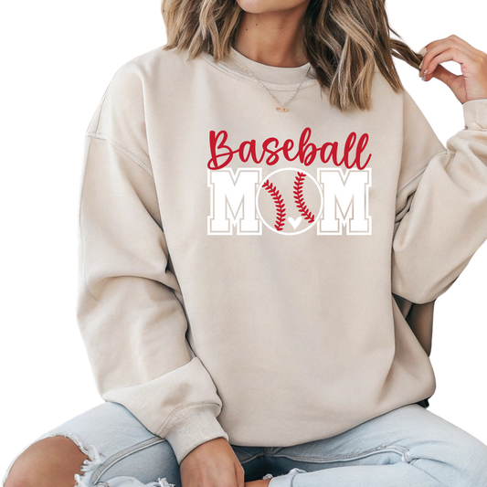 Baseball Mom Crewneck Pullover Sweatshirt