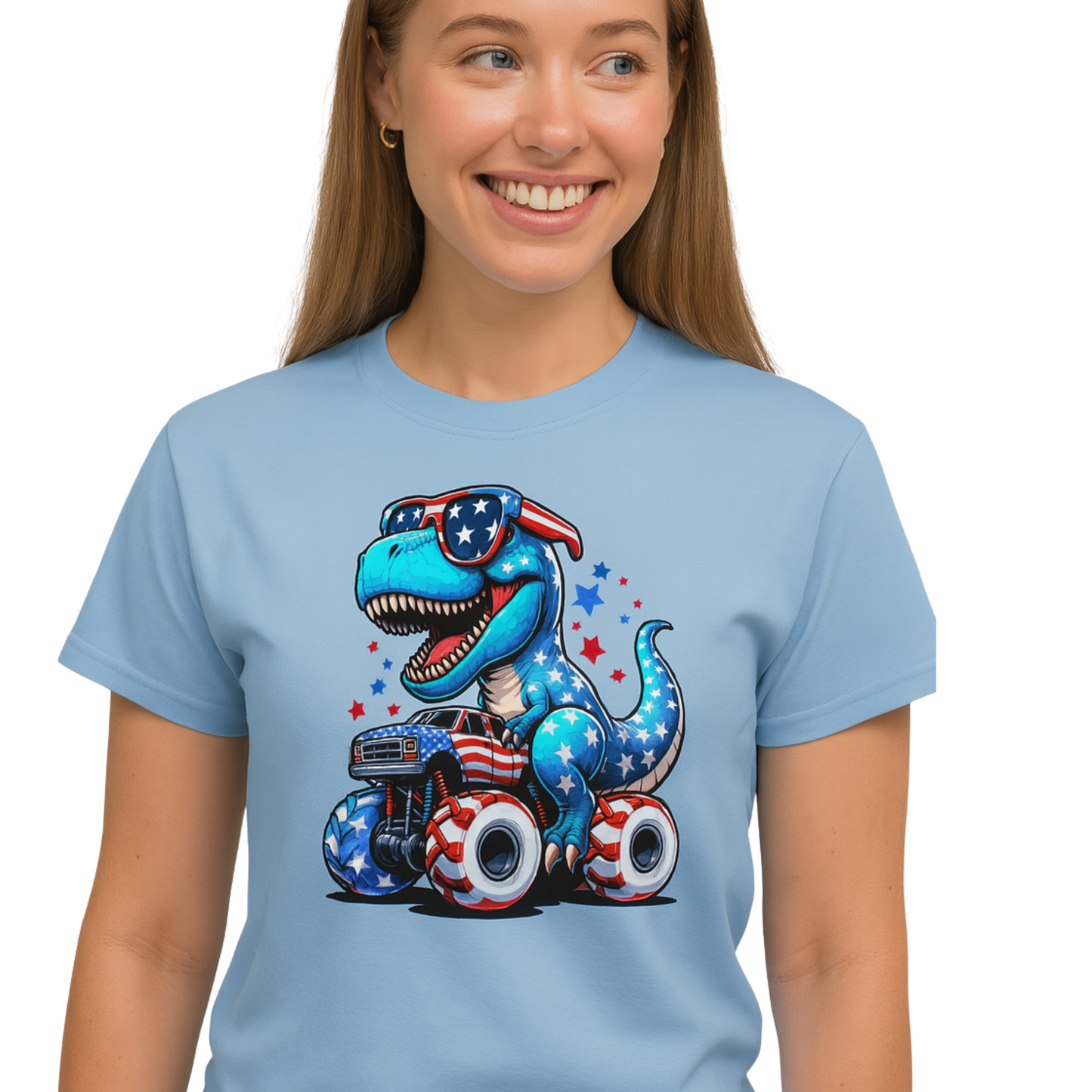 TRex Riding Monster Truck-4th Of July Unisex T-Shirt