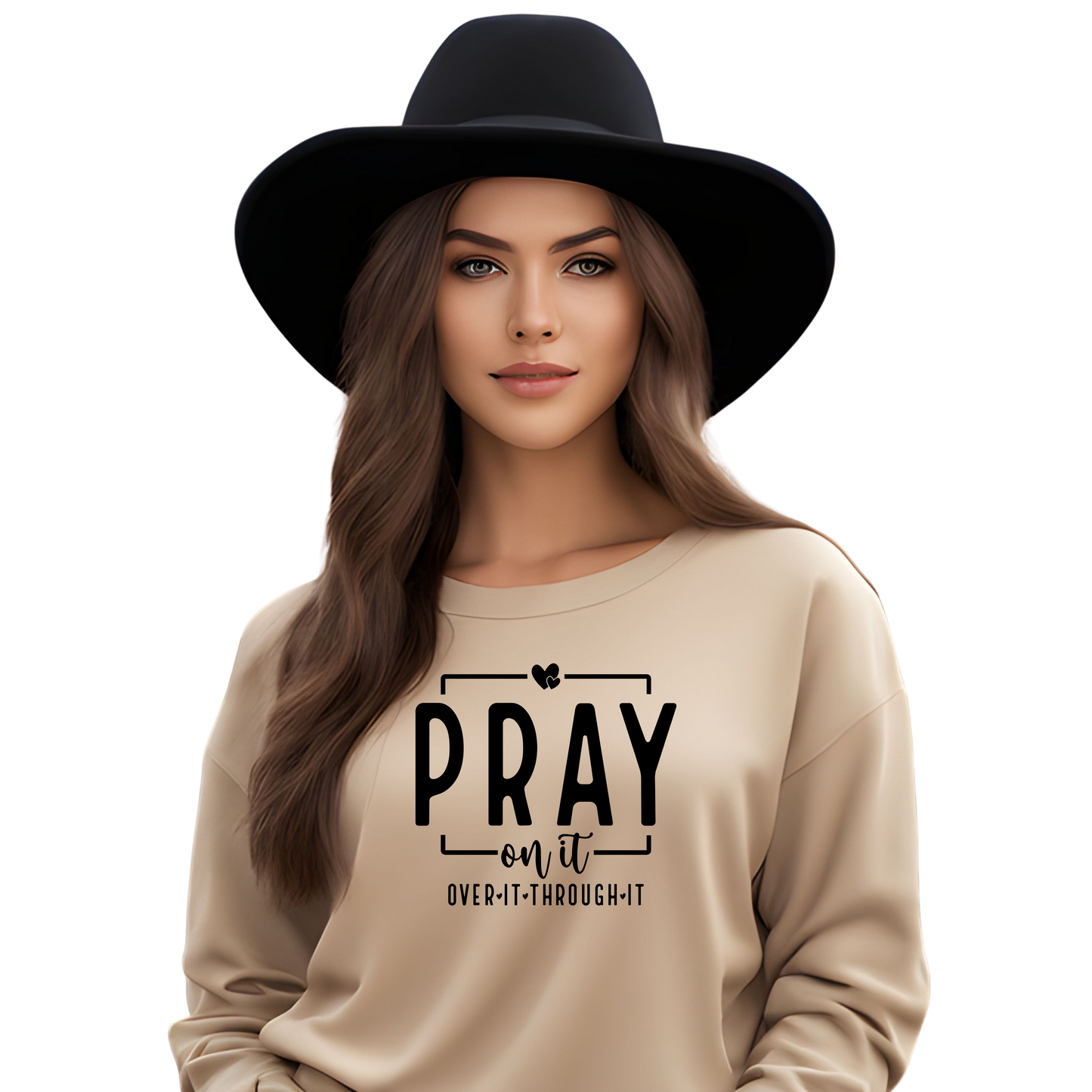 Pray On It Faith Over Everything Sweatshirt Crewneck Pullover Sweatshirt