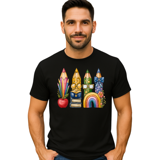 Back to School Watercolor Pencil Unisex T-Shirt