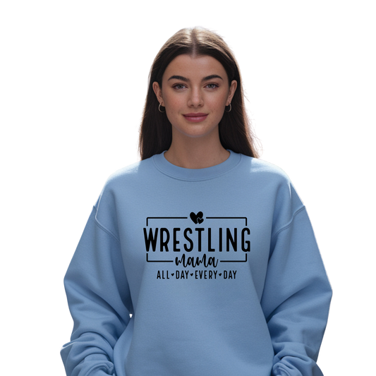Wrestling Mama Crewneck Pullover Sweatshirt