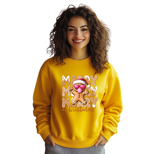 Gingerbread merry Christmas Crewneck Pullover Sweatshirt