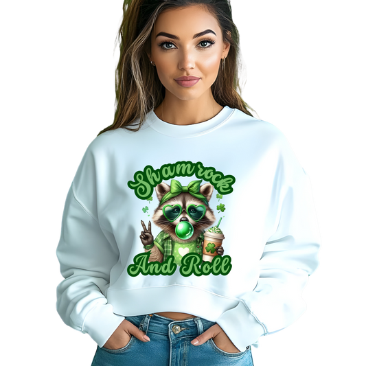 St. Patrick's Day Sham Rock And Roll Unisex Crewneck Pullover Sweatshirt