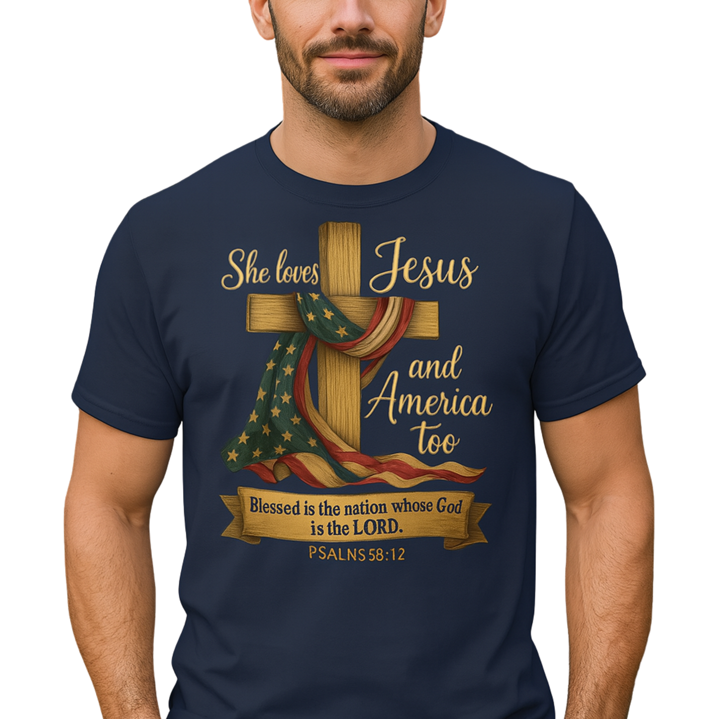 Faith-Inspired Unisex T-Shirt for Lovers of Jesus and America