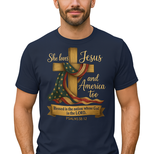 Faith-Inspired Unisex T-Shirt for Lovers of Jesus and America