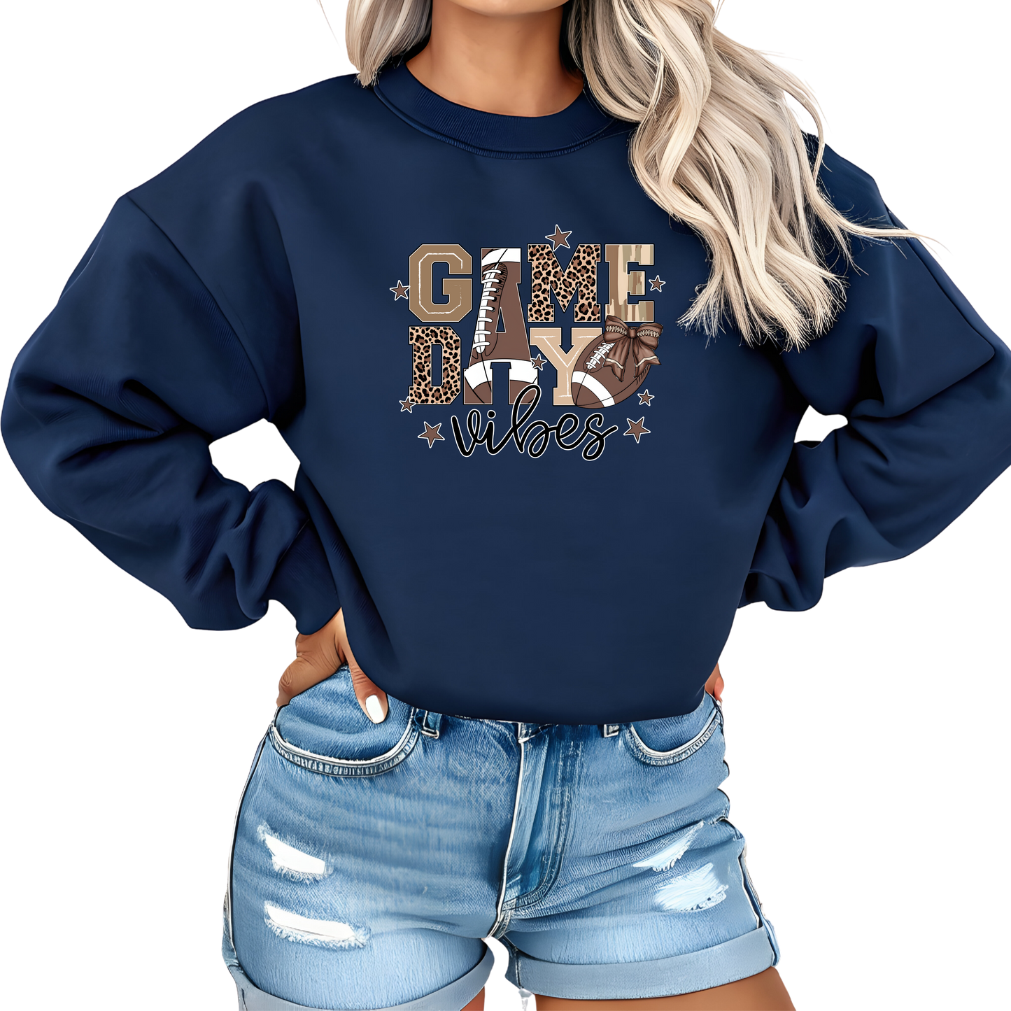 Game Day Football Crewneck Pullover Sweatshirt