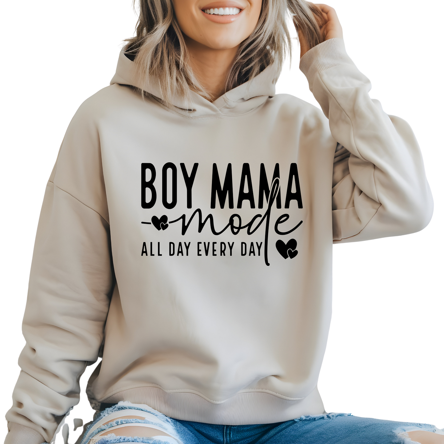 Boy Mama Mode All Day Every Day Love Pullover Hoodie