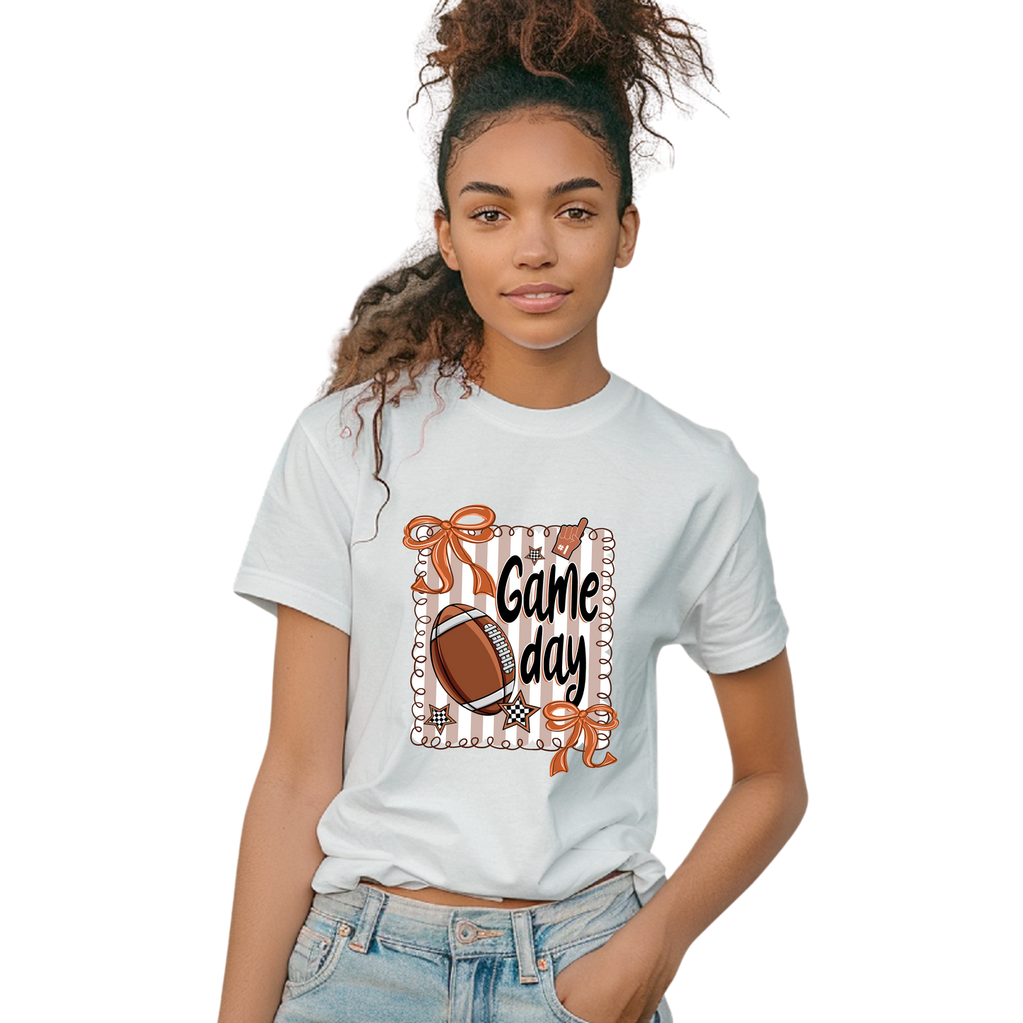 Ribbon & Touchdowns Game Day Cute Meets Competitive T-Shirt