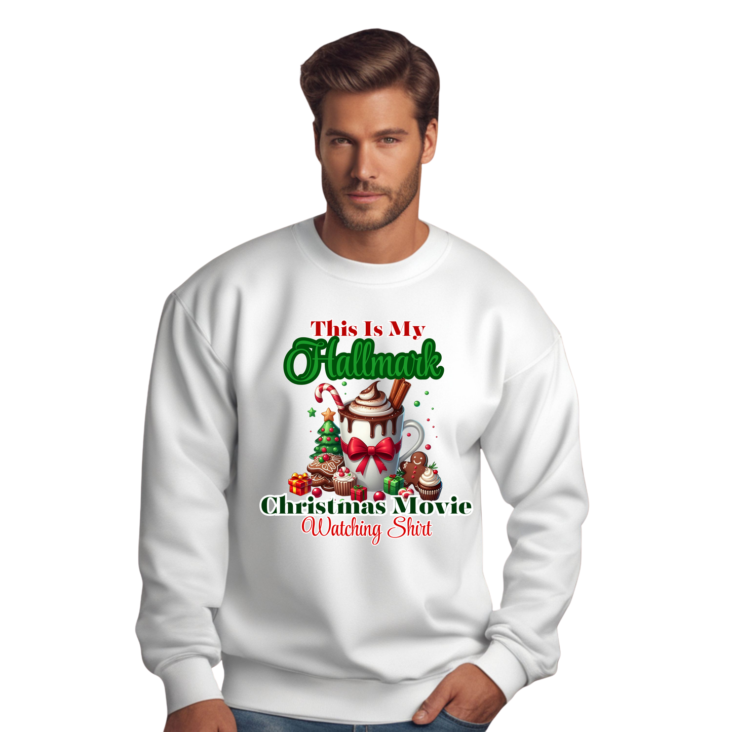 Hallmark Christmas Movie Watching Crewneck Pullover Sweatshirt