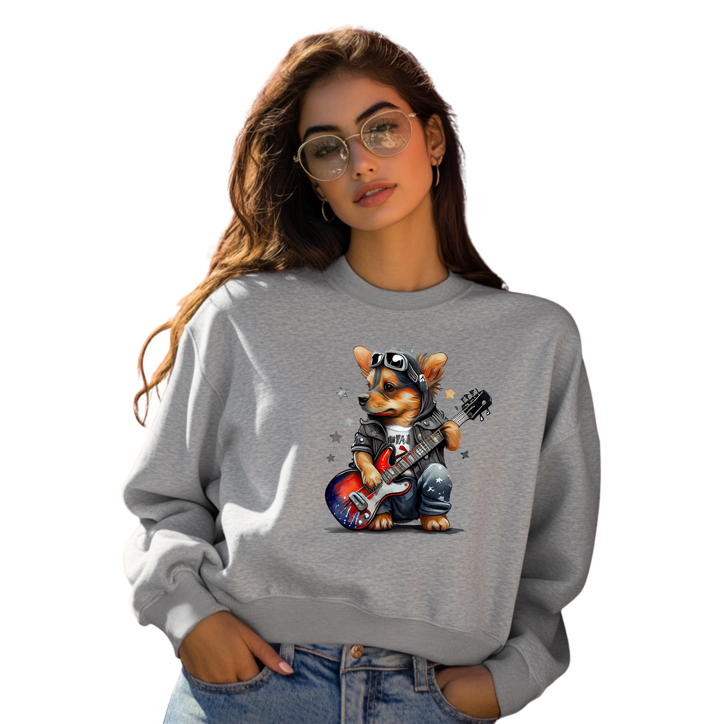 Rock 'n' Paws Rebel Dog Crewneck Pullover Sweatshirt