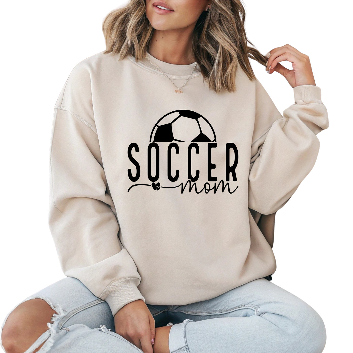 Soccer Mom Life Crewneck Pullover Sweatshirt