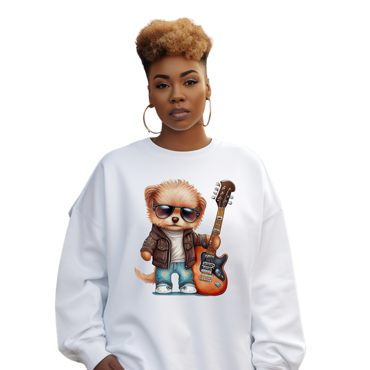 Strum Swagger Cool Pup Crewneck Pullover Sweatshirt