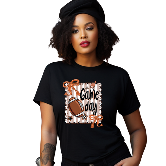 Ribbon & Touchdowns Game Day Cute Meets Competitive T-Shirt
