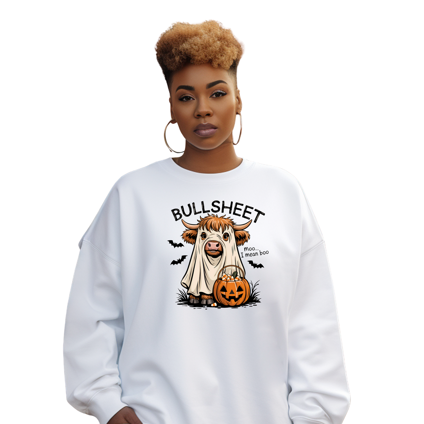 Bull Sheet  Funny Halloween Ghost Cow Unisex Pullover Hoodie