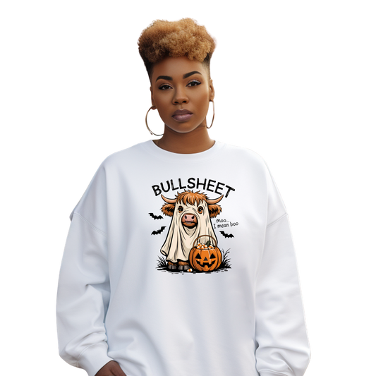 Bull Sheet  Funny Halloween Ghost Cow Unisex Pullover Hoodie