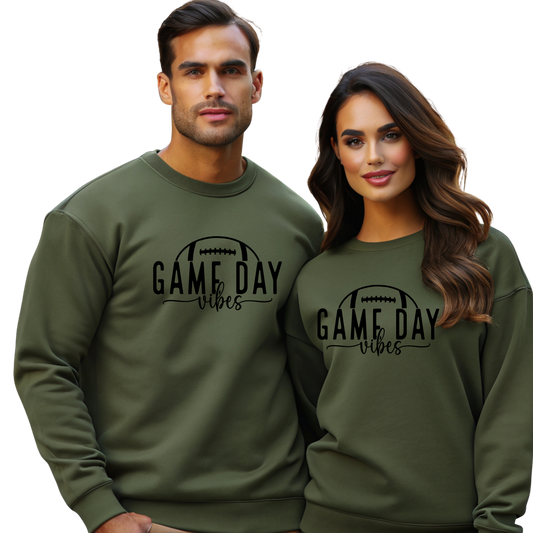 Game Day Vibes Football Crewneck Pullover Sweatshirt
