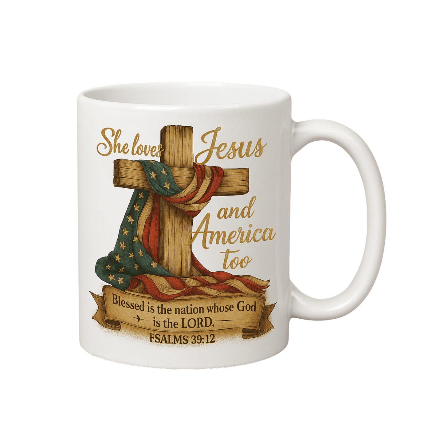 Faith-Inspired Mug for Lovers of Jesus and America