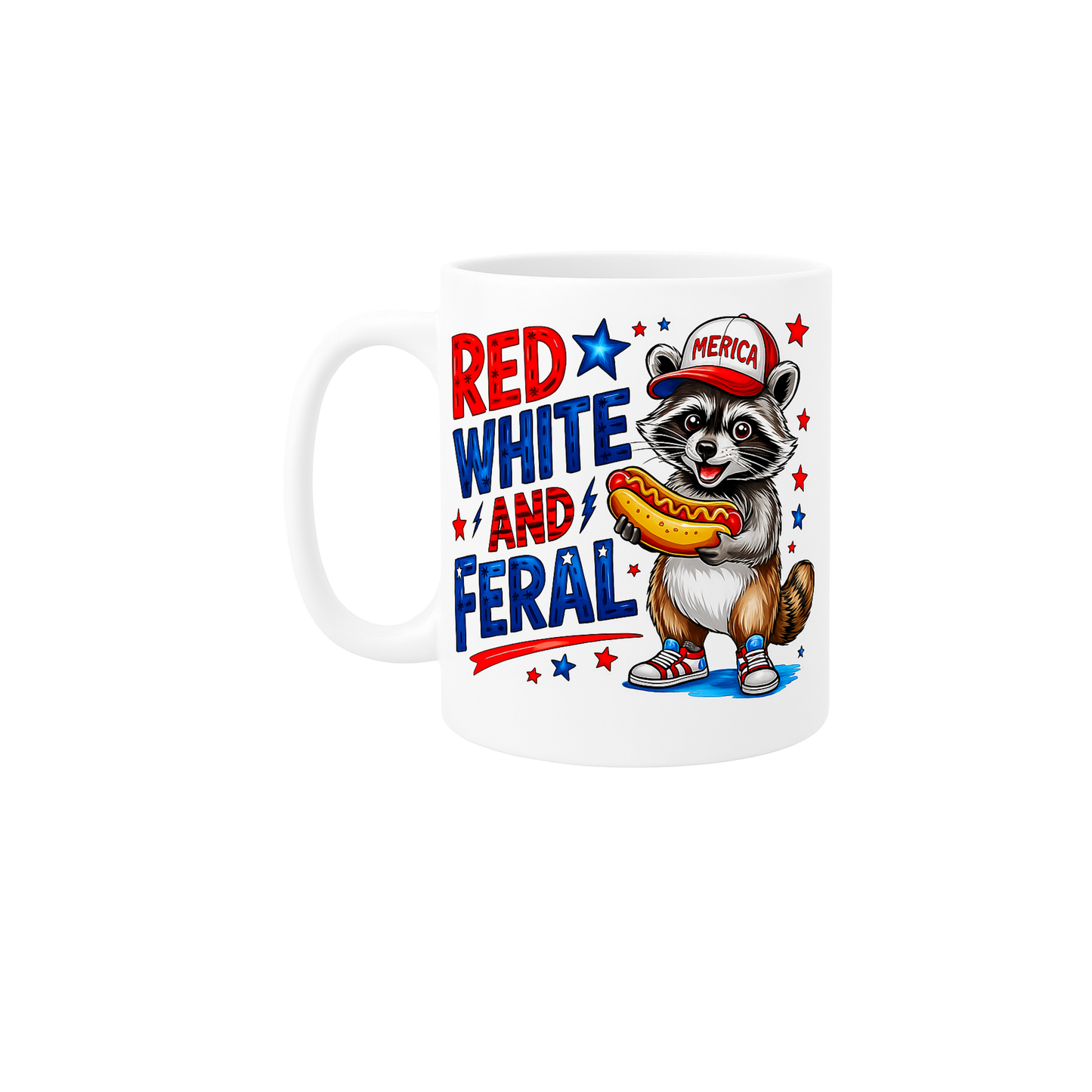 4Th of July Feral Raccoon Mug