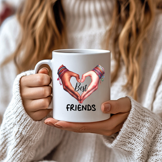 Best Friends Heart Hands Mug