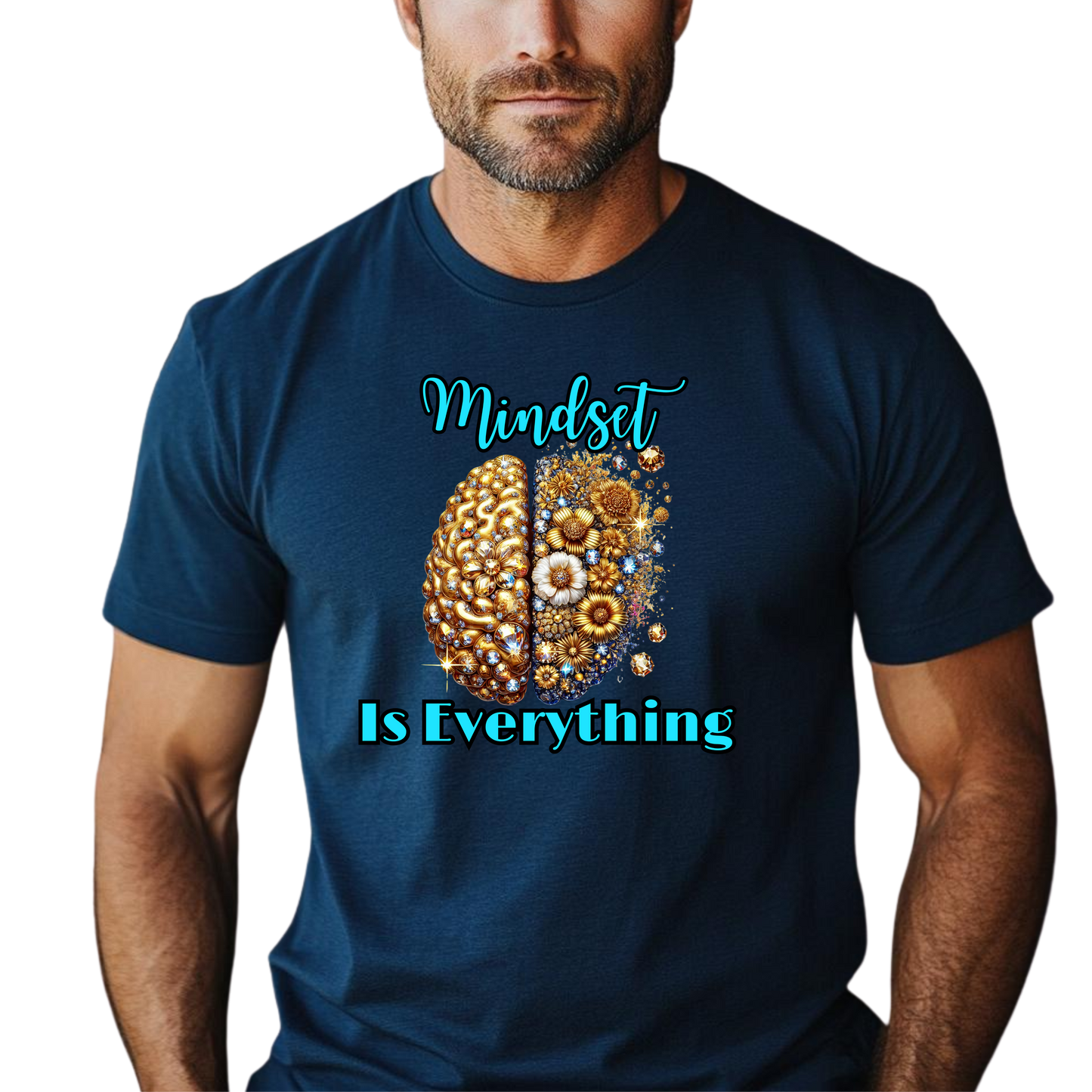 Mental Health Matter Gold Mindset  Bloom Into Your Best Self T-Shirt