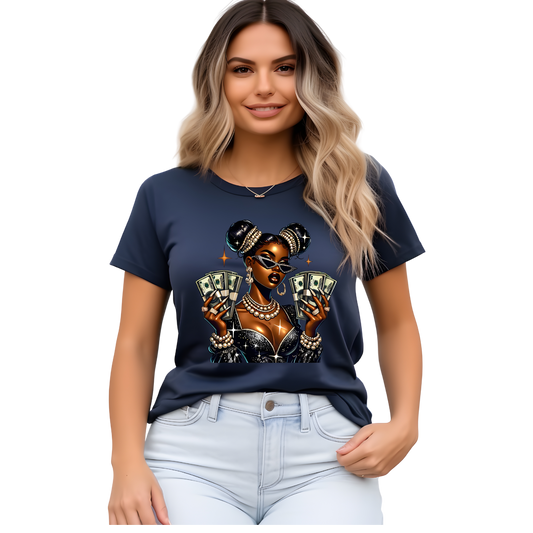 Black History Money Moves Boss Babe Graphic Girl T-Shirt
