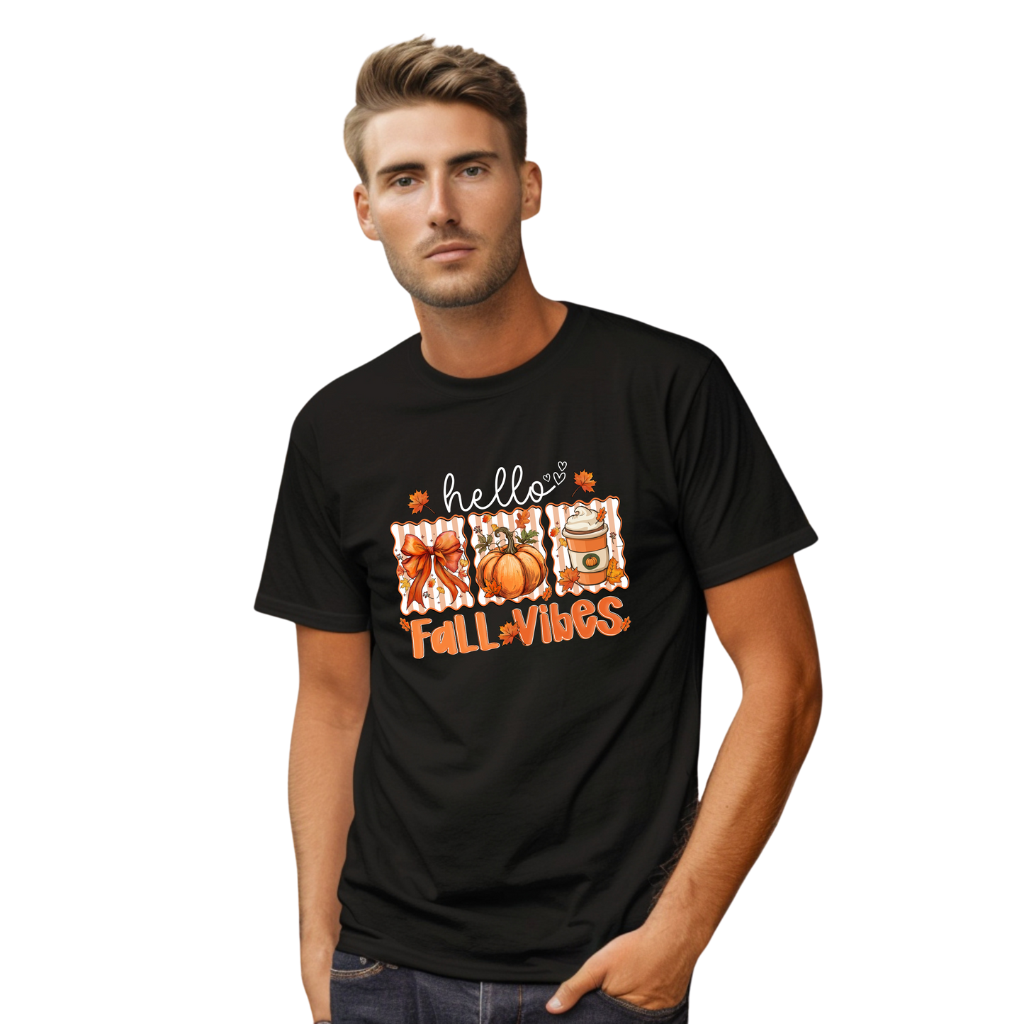 Hello Fall Vibes Autumn Graphic Unisex T-Shirt