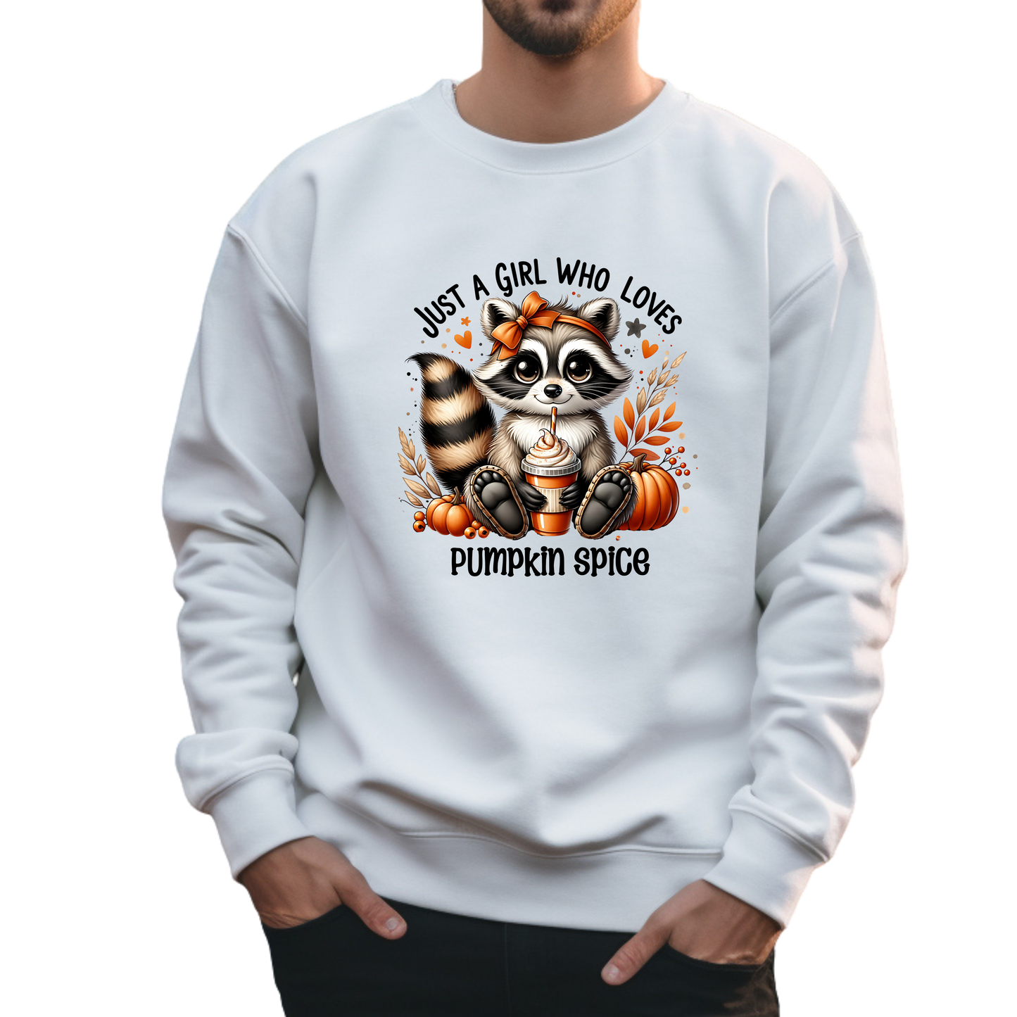 Just a Girl Who Loves Pumpkin Spice Crewneck Pullover Sweatshirt