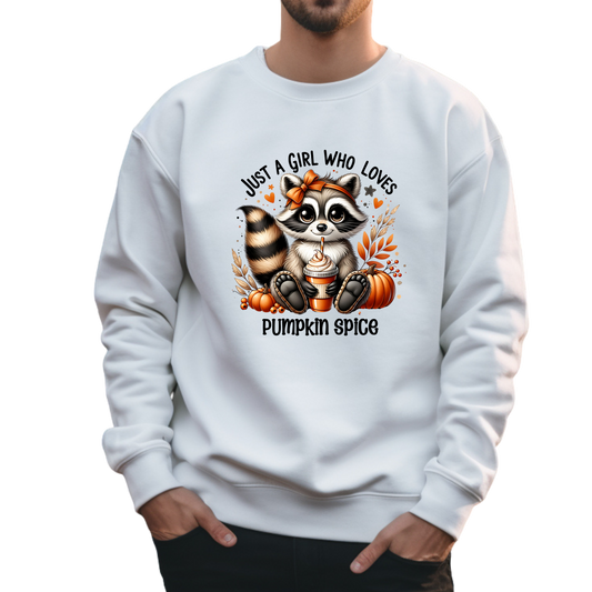 Just a Girl Who Loves Pumpkin Spice Crewneck Pullover Sweatshirt