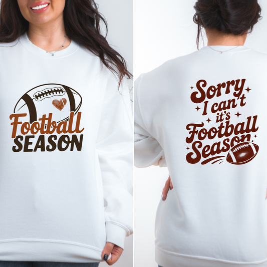 Football Season Heart Game Day Crewneck Pullover Sweatshirt