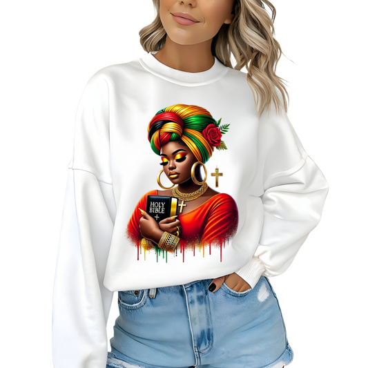 Grace Glory Black History Month Afrocentric Crewneck Pullover Sweatshirt