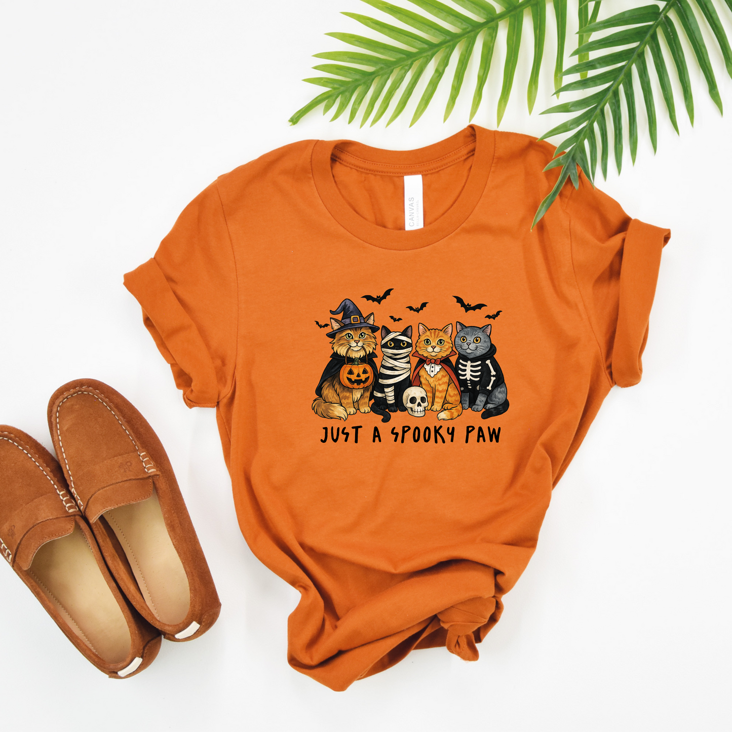 Just a Spooky Paw Halloween Cat Lover Unisex T-Shirt
