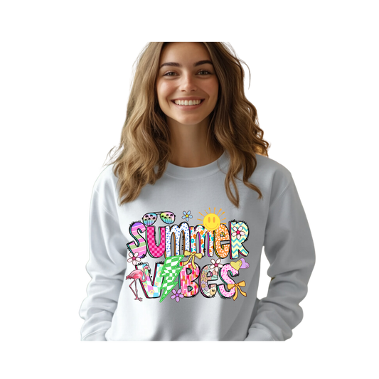 Summer Vibes Crewneck Pullover Sweatshirt