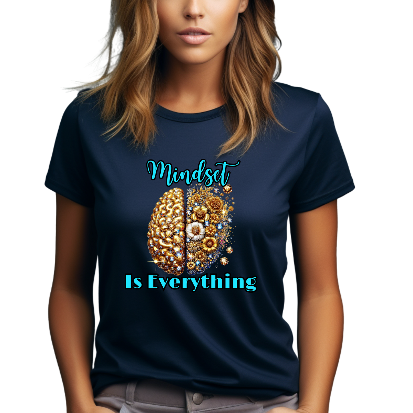 Mental Health Matter Gold Mindset  Bloom Into Your Best Self T-Shirt