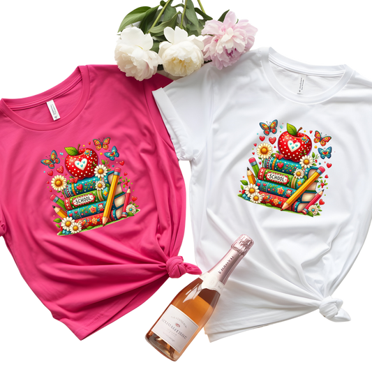 Back to School Floral Stack T-Shirt