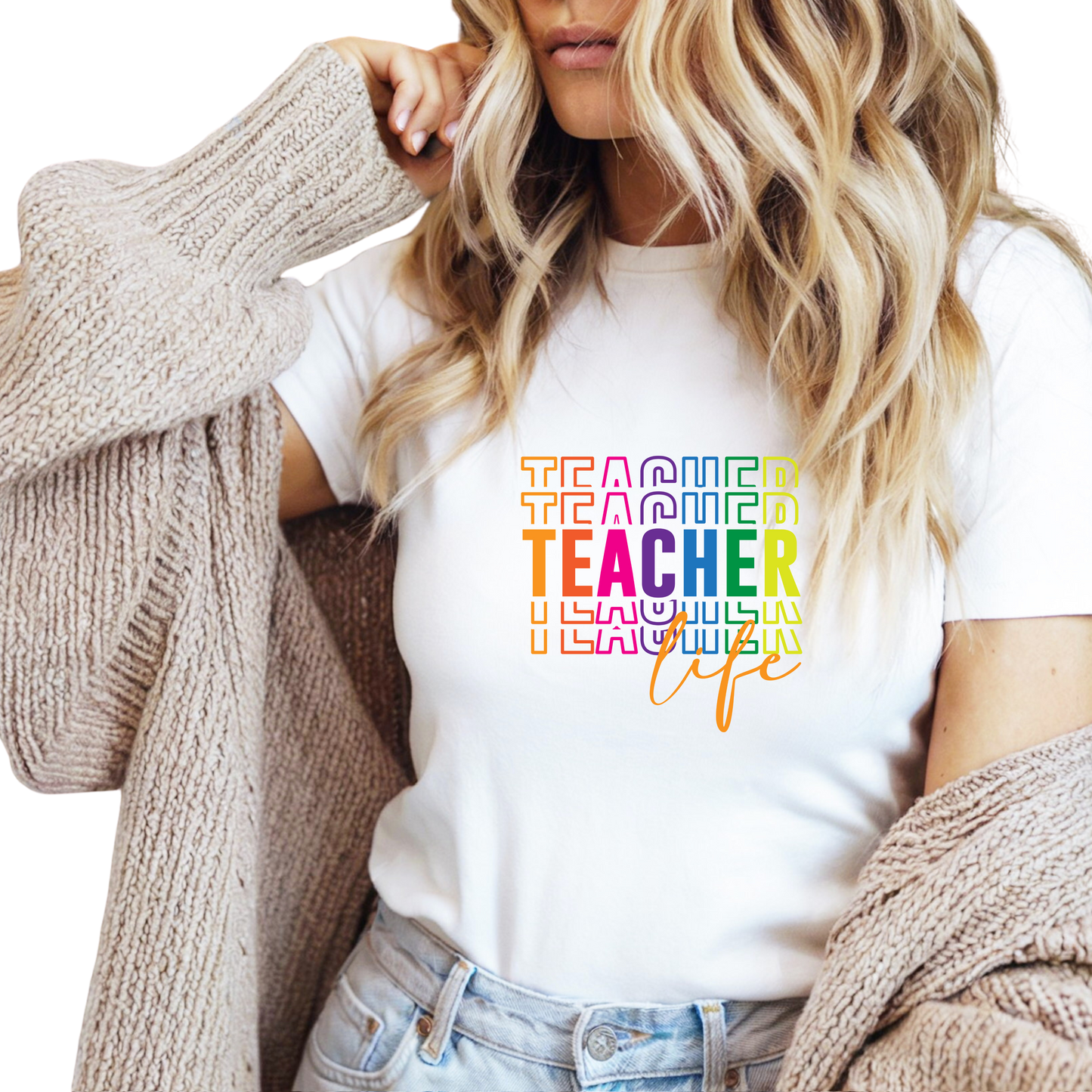 Teacher Life Rainbow T-Shirt