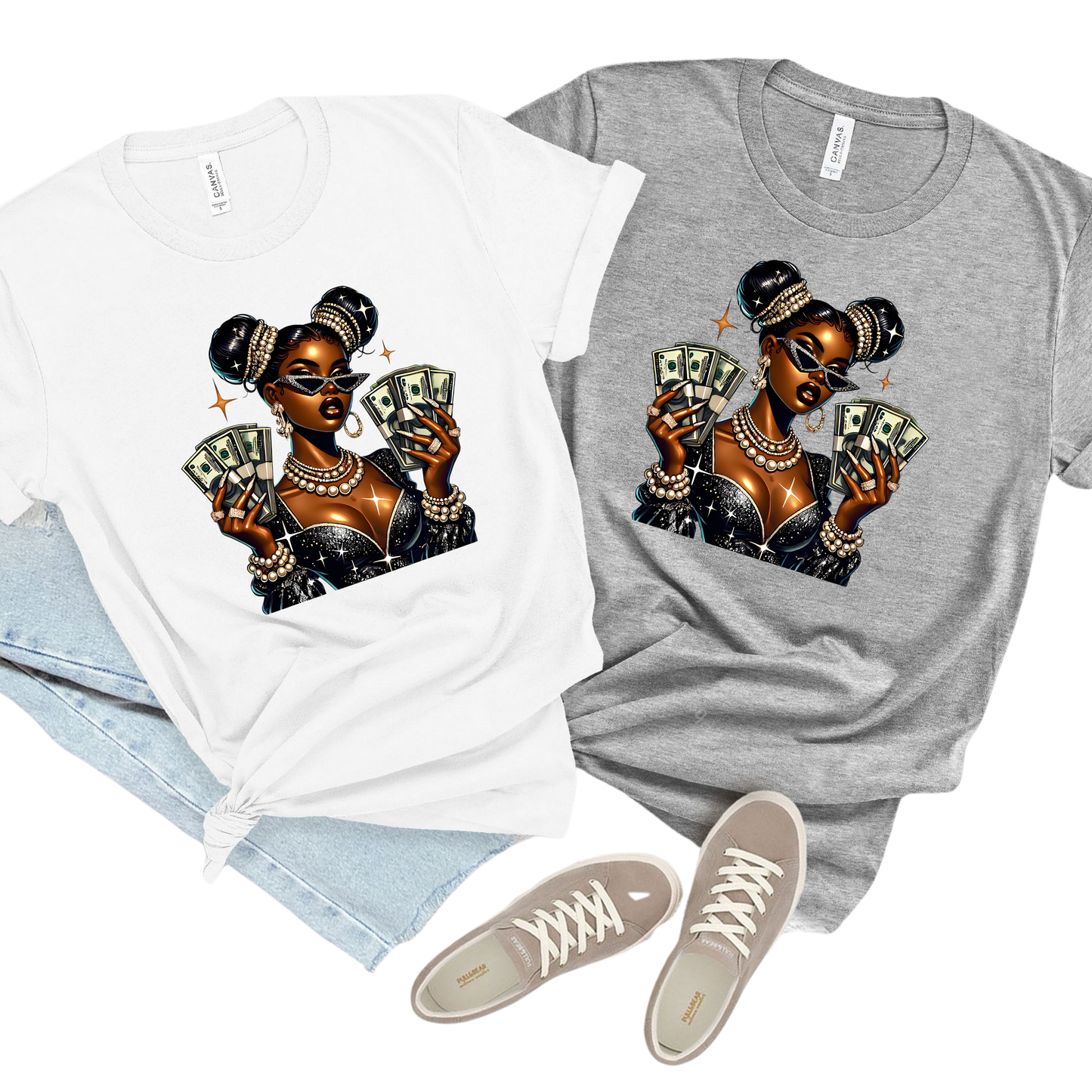 Black History Money Moves Boss Babe Graphic Girl T-Shirt
